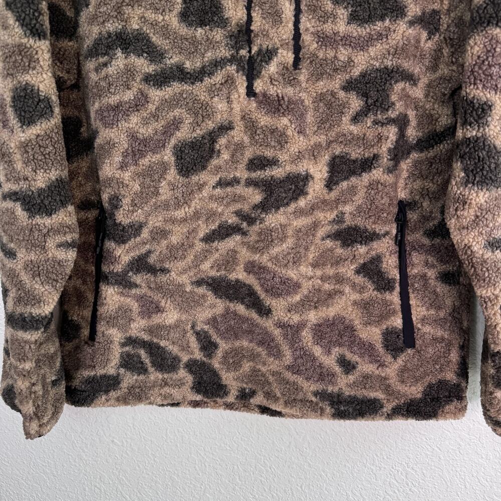 Burlebo Jacket Mens Small Camo Sherpa Quarter Zip Anorak Fleece Outdoors HuntNEW - Picture 7 of 11